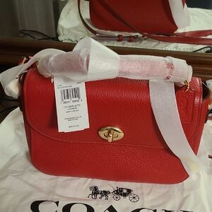 Coach Vibrant Red Leather Shoulder Bag